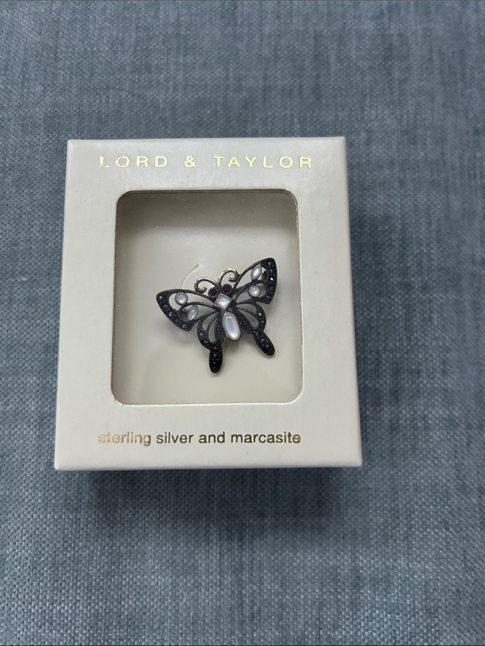 Sterling Silver and Marcasite Butterfly Brooch/Pin